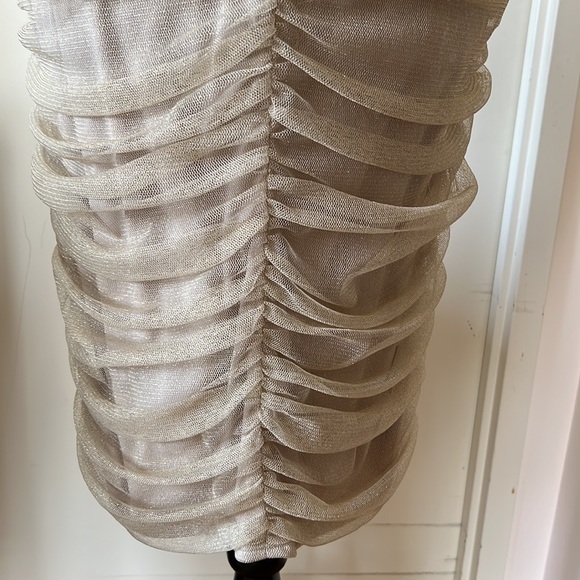 Tadashi Shoji Gold Mesh Sweetheart Dress 12 EUC - Picture 11 of 16